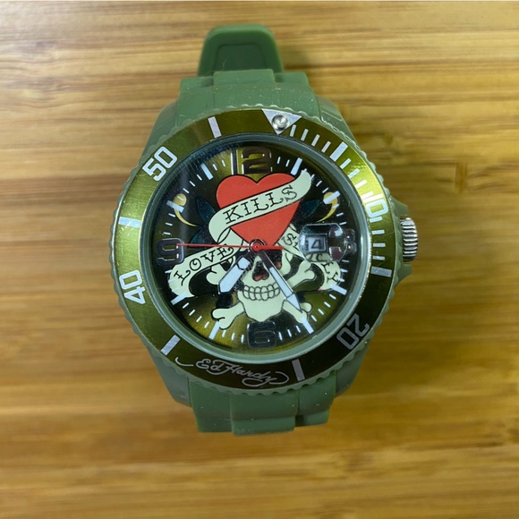 Ed Hardy Other - Ed Hardy Mens Watch Green Band